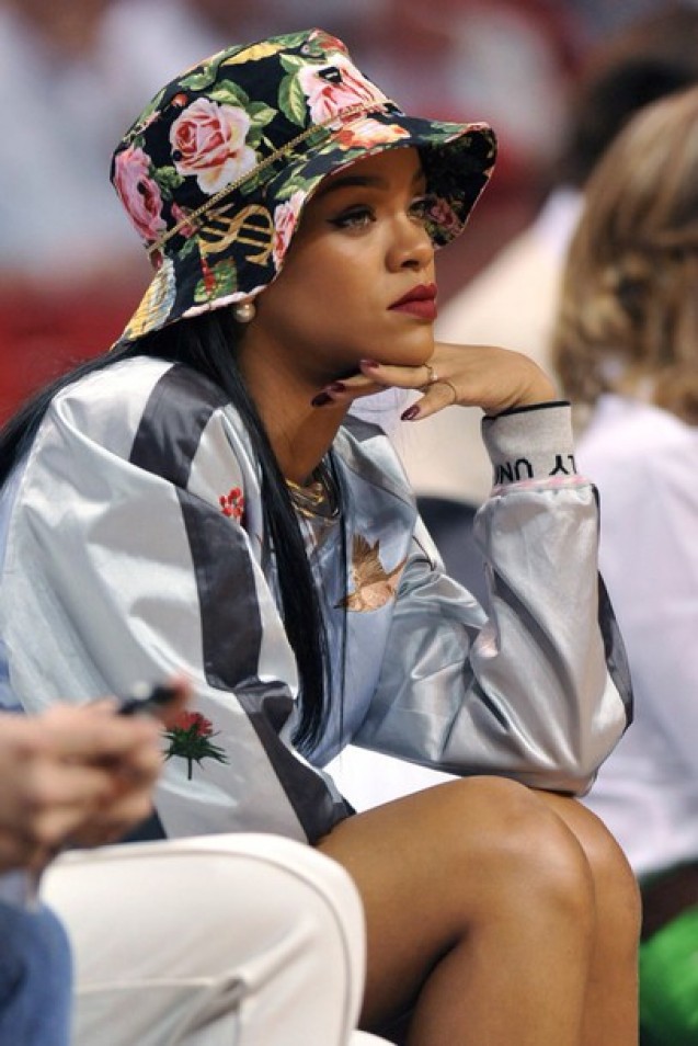Rihanna floral bucket hat 