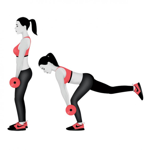 gerakan single-leg deadlift