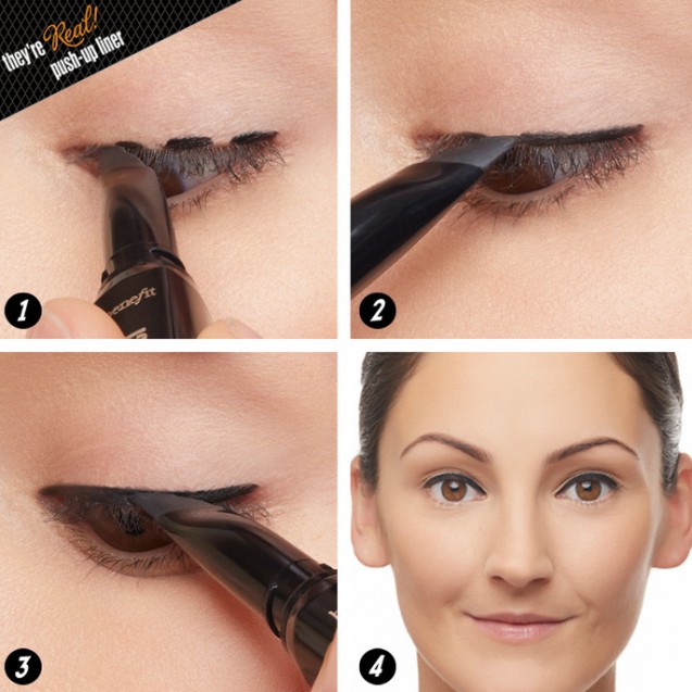 Cara memakai eyeliner dengan membuat garis petunjuk