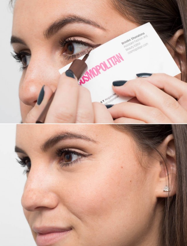 Cara memakai eyeliner dengan kartu nama