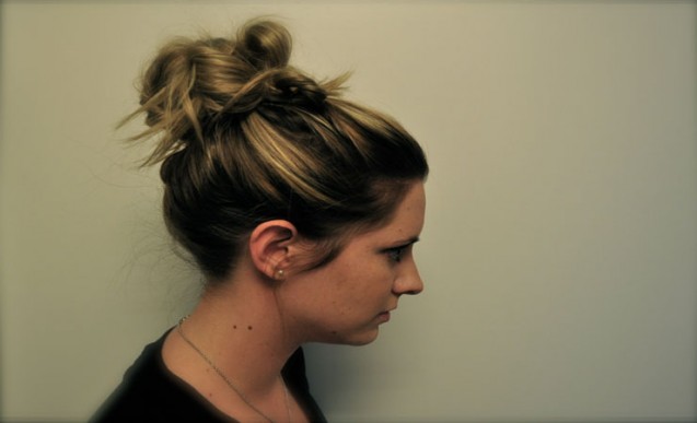 Wavy hair with bun