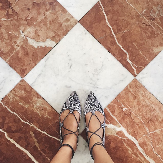 Lace up flats