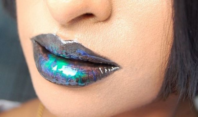 Oil slick lips