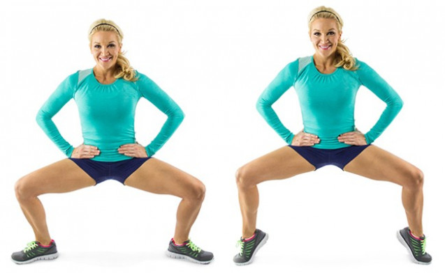 Plie toe squats