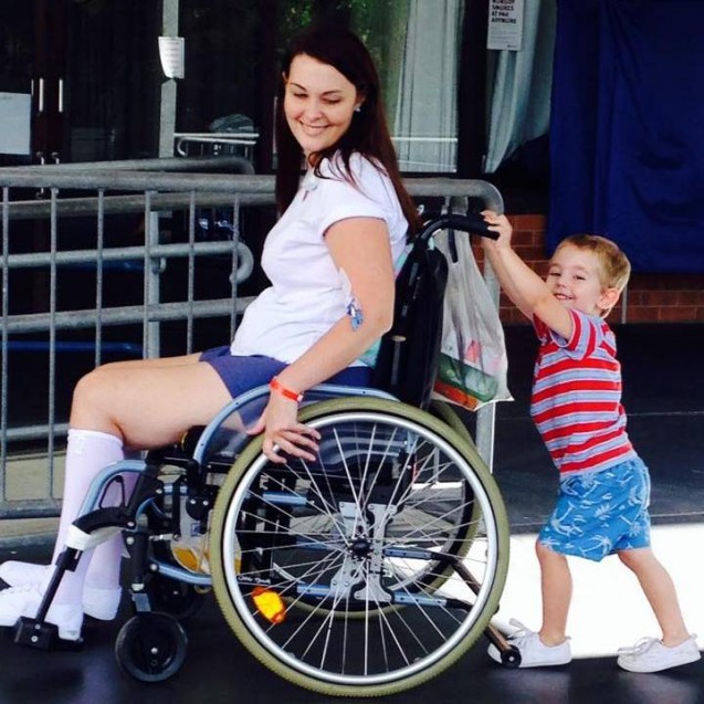 left in wheelchair